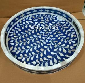 ถาดใส่ช็อคโกแลตพร้อมด้ามโลหะสำหรับตกแต่ง2026อีดเดือนรอมฎอนถาดฝังมุกพร้อมด้ามจับโลหะปรับแต่งวัสดุเป็นมิตรกับสิ่งแวดล้อมถาดกลม - Product Image 2