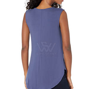 Algodón hecho gran oferta gimnasio Fitness desgaste mujeres camiseta sin mangas Venta caliente último estilo mujeres camiseta sin mangas - Product Image 3