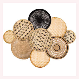 Tenture murale minimaliste moderne en rotin et en métal Art tissé en jonc de mer haut de gamme pour un style de maison contemporain - Product Image 5