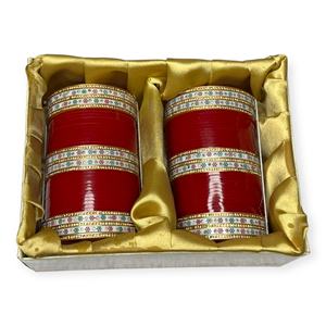 Ensemble de bracelets de mariée rouges de haute qualité avec perles plaquées or, bracelets de mariage tendance, bijoux d'imitation haut de gamme à prix de gros - Product Image 3