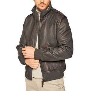 Meilleure vente Veste en cuir de motard à fermeture éclair à bas prix Manteau zippé de haute qualité Vestes en cuir vintage personnalisées pour hommes - Product Image 3