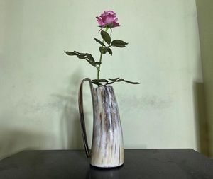 Indian Artisans Craftmanship Real Buffalo Ox Natural <b>Horn</b> made Polish Finish <b>Horn</b> Mug Tankard High Built for <b>VIKINGS</b> & Nors - Product Image 2