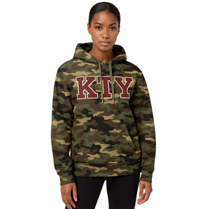 DST Delta Camo Pullover Sudadera con capucha Mezcla de algodón Premium Hermandad de mujeres griega Ropa Divine Nine HBCU Greek Life Soror Sudadera con capucha - Product Image 1