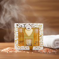 GLOSS ! Herz-Bade-Geschenkset Arganöl Spa Blumenduft Luxus für Frauen 100ml Duschgel Schaumbad Badekugel Glas
