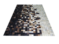 Handgemachte moderne Schwarz-Weiß-Gradient Schach Teppich Rindsleder Haar gewebte Baumwolle geometrische Muster Gebet Home Exercise Area Teppiche Sets