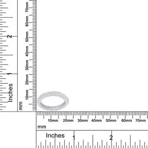 Bague éternelle pavée en moissanite taille 1 carat, en argent sterling 925 plaqué or platine, tendance, bord de couteau, pour fiançailles - Product Image 4