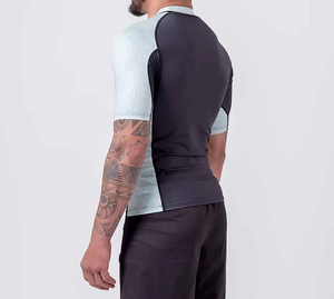 Wholesale Custom Logo Rash Guard for MMA & BJJ Sublimation <b>Printed</b> Long Compression Fabric Short Sleeve Plain Design - Product Image 6