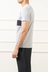 Venta al por mayor de alta calidad 100% algodón 300GSM personalizado DTF impreso Logo con paneles camiseta suelta corte transpirable camiseta para hombres - Product Image 4