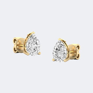 Pendientes Clásicos de Diamante Cultivado en Laboratorio, Corte Pera, Punta en V, 1.00CTW, Color D E F, Claridad VVS VS, Oro Blanco, Oro Rosa, Joyería para Mujer, India - Product Image 6
