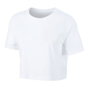 เสื้อยืดครอปสีพื้นสำหรับผู้หญิงเสื้อครอปสไตล์ลำลองของผู้หญิงเสื้อครอปขนาดพิเศษ - Product Image 1