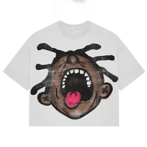 Venta al por mayor de algodón de alta calidad cuello redondo liso Tops 220 gramos peso pesado gota hombro pegatina impresión ligera camiseta Stock - Product Image 1