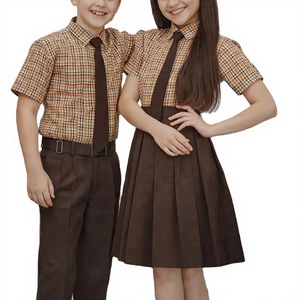 Ensemble uniforme de graduation de qualité export (Chemise, Jupe, Blazer, T-shirt) 100% Polyester Uniforme scolaire unisexe pour enfants Vente en gros gratuite - Product Image 2