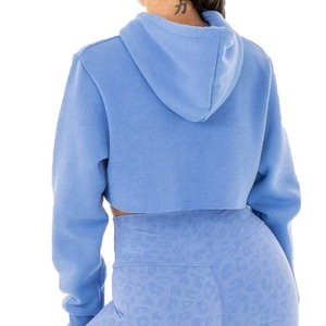Nueva moda hecha en fábrica para mujer, Top corto con capucha 2025, mejor precio, estilo de talla grande, Top corto para mujer, sudaderas con capucha, alta calidad personalizada - Product Image 3