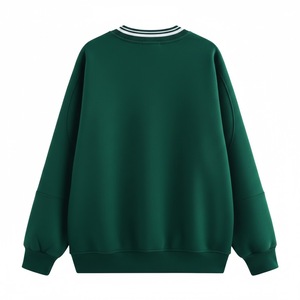 Sudaderas de Moda para Mujer 2026, Estilo Vintage, Cuello en V, Tejido de Lana, Antiarrugas, 100% Poliéster, Estampado Decorativo Jet Fleet, Casual Chic - Product Image 2