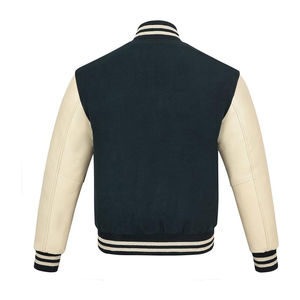 Veste universitaire unisexe en cuir de laine de qualité supérieure, veste décontractée de basket-ball, style letterman, fermeture à glissière, ODM d'hiver pour hommes - Product Image 2