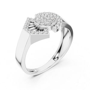 Anillo de Compromiso y Matrimonio de Oro Blanco de 14K con Diamante Cultivado en Laboratorio para Mujer |   Oro de Lujo |   Ropa de Uso Diario |   0.34 Ct |   Diamante Cultivado Nuevo - Product Image 6