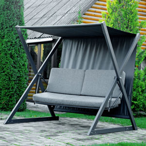 Venta al por mayor de columpio de jardín C1554 de 2015x1640x1860mm, muebles de exterior, construcción metálica de fabricante - Product Image 1