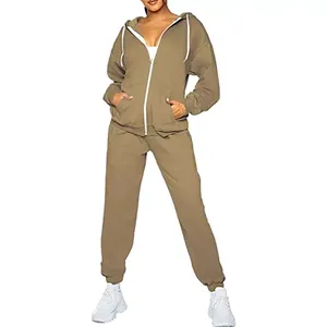 Survêtement d'hiver pour femmes de qualité supérieure décontracté Design élégant nouvelle Collection surdimensionné fermeture éclair col à capuche imprimé Technique - Product Image 5