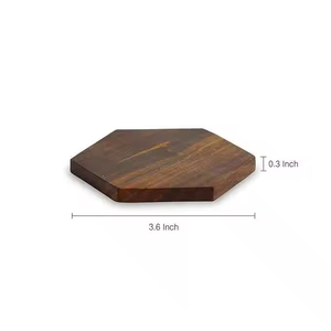 Handmade Acacia Wood Square Cup Coasters <b>Polished</b> Tea Plate and Wooden walnut coasters by crescent crafts - Product Image 3