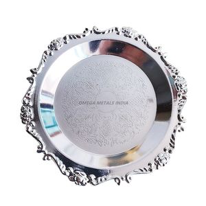 Bandeja de servicio redonda dorada de lujo con acabado liso y diseño minimalista, ideal para cenas de lujo y decoración del hogar - Product Image 2