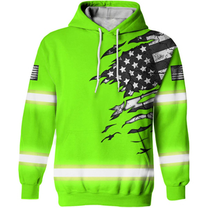 Sweat-shirts d'hiver pour hommes avec logo personnalisé, de haute qualité, surdimensionnés, style streetwear, avec poche en polaire, effet vintage, broderie 3D - Product Image 1
