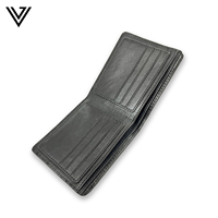 Dompet Pendek Lipat Dua Multifungsi Pria VAND VL560 Bergaya Bergaris Kulit Premium Anti-RFID Lapisan Katun Mewah Ukuran Besar