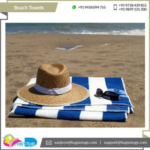 Serviettes de plage modernes toutes saisons en coton recyclé 350-600 Gsm couleur unie pour l'extérieur - Product Image 4