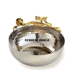 Bol à chocolat en or martelé, forme ronde, bol à bonbons design, vente chaude, nouveau bol à chocolat décoratif - Product Image 3