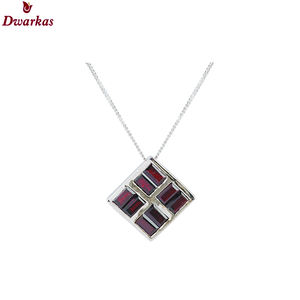 Custom exquisite 925 sterling silver <b>garnet</b> natural gemstone <b>pendant</b> necklace jewelry - Product Image 1