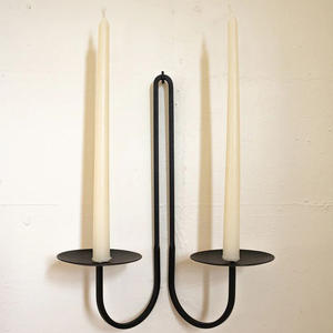 Hot Selling Vintage Wholesale Price Superior Quality Metal Iron <b>Candle</b> <b>Stick</b> Holder for Wall Decor & Home Decoration <b>Black</b> Color - Product Image 1
