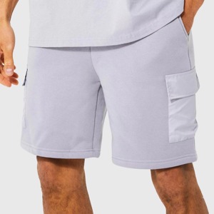 Ensemble deux pièces décontracté pour homme, été, vente en gros, tricot uni, avec shorts et t-shirts imprimés, séchage rapide et respirant - Product Image 3