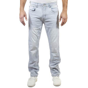 Vaqueros de hombre de invierno, ecológicos, impermeables, transpirables, de mezcla de algodón, de cintura alta elástica, holgados, de pierna recta, con lavado arena. - Product Image 4