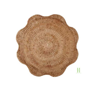 Low Price Pink Round <b>Rattan</b> <b>Placemat</b> and Charger Plates From Vietnam Factory for Dining Table Set of Mats & Pads - Product Image 2