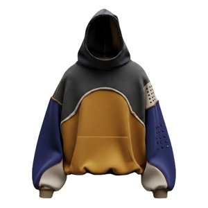 2026 moda personalizada dos tonos mezcla pesada doble capa estilo Vintage Sudadera con capucha Unisex Streetwear pulóver sudadera - Product Image 4