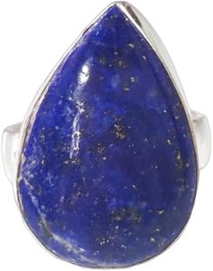 Anillo de Mujer con Piedra Preciosa Natural de Lapislázuli, Piedra de Nacimiento Genuina, Anillo Grande Estilo Boho Antiguo, Joyería Hecha a Mano, Anillo de Plata de Ley 925 - Product Image 1