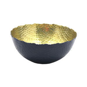 Design élégant bol de service alimentaire en fer de forme ronde argent/bleu fini cuisine et table de service et bols décoratifs faits à la main - Product Image 5