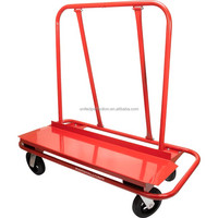 Chariot de transport pliable à 4 roues pour cloisons sèches, outil de transport de panneaux, chariot de manutention en acier, chariot à roulettes pour verre, chariot de levage pliable