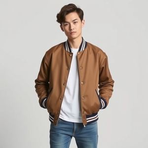 Veste de baseball universitaire personnalisée, broderie personnalisée, écusson en chenille, doublure intérieure en polyester, combo en cuir et laine - Product Image 4