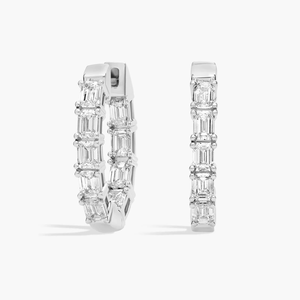 Lujo 10K oro amarillo Esmeralda forma aro pendientes moda Moissanite diamante perfecto regalo de boda para mujeres para bodas fiestas - Product Image 3