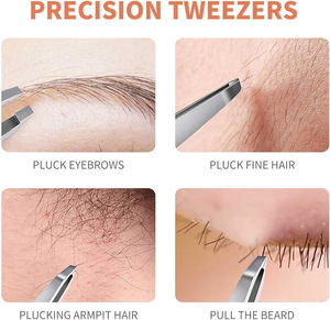 Pinzas para Cejas con Punta Inclinada, Diseño de Doble Cabeza, Acero Inoxidable Ligero, Herramienta Profesional para el Cuidado Diario - Product Image 3