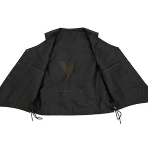 Fashion Custom Made Cow Hide Leather <b>Vest</b> Men <b>Slim</b> Fit Made in Pakistan Leather <b>Vest</b> on Sale - Product Image 3