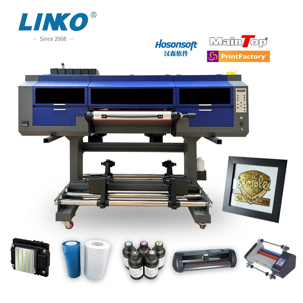 24inch i3200 máy in UV với 3 đầu 60cm dtf in ấn máy móc cho tự dính logo kim loại Acrylic in màu