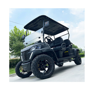 Carrito de Golf Eléctrico de 4 Plazas, Buggy Todoterreno, 30-50 km/h, 300-400 kg, Carrocería de Acero, Color Negro - Product Image 1