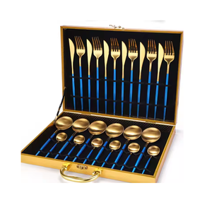 Marvelous Design Brass Cutlery spoon With gift box packing Cutlery <b>Set</b> At Best Price mirrored steel <b>flatware</b> spoon - Product Image 2