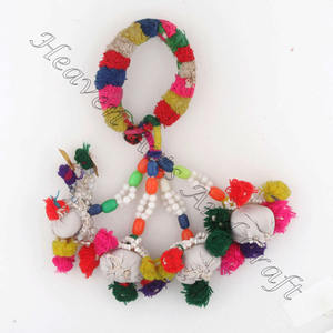 Raro indio hecho a mano Banjara Multi Color borla hecho a mano Multicolor con cuentas Vintage Banjara borlas auténtico BANJARA brazo tribal - Product Image 2