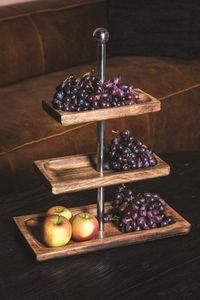 Support à gâteau imprimé en bois naturel de qualité antique avec support à gâteau de style ferme à haute finition pour hôtel et restaurant à domicile - Product Image 6