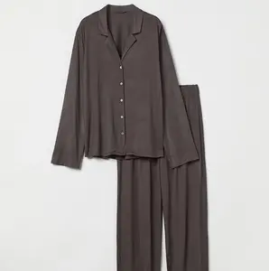 Ensemble de pyjamas pour femmes en soie 100% de luxe du fabricant, pyjamas en soie naturelle satinée de qualité luxe pour femmes