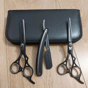 Kit de barbier professionnel complet avec tondeuses, ciseaux et outils de toilettage en acier inoxydable pour la coupe de cheveux et la coupe de barbe - Product Image 2