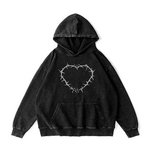 Sudadera Unisex Y2K Lisa para Hombre, Estilo Vintage, Lavada al Ácido, Informal, para Calle, Otoño, Ecológica - Product Image 2