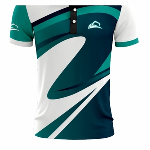 Chemises pour hommes personnalisées en gros, tissu tricoté, séchage rapide, manches courtes - Product Image 5